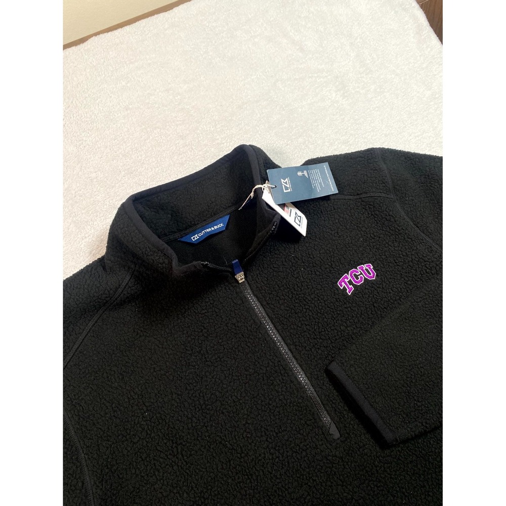 Cutter & Buck TCU Horned Frogs NCAA Jacket‎ Mens XLT Black Quarter Zip